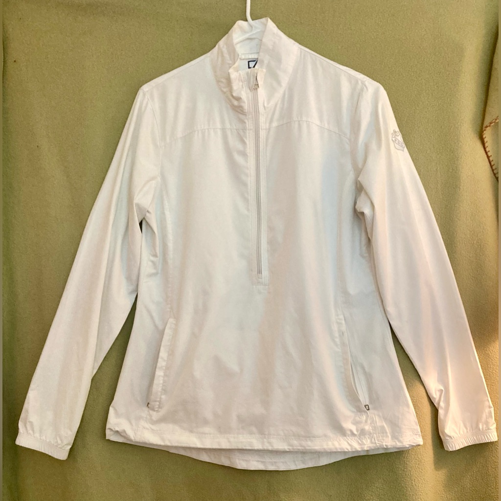 Cutter & Buck Bright White 1/4 Zip Water-Resistant Pullover Size Sp